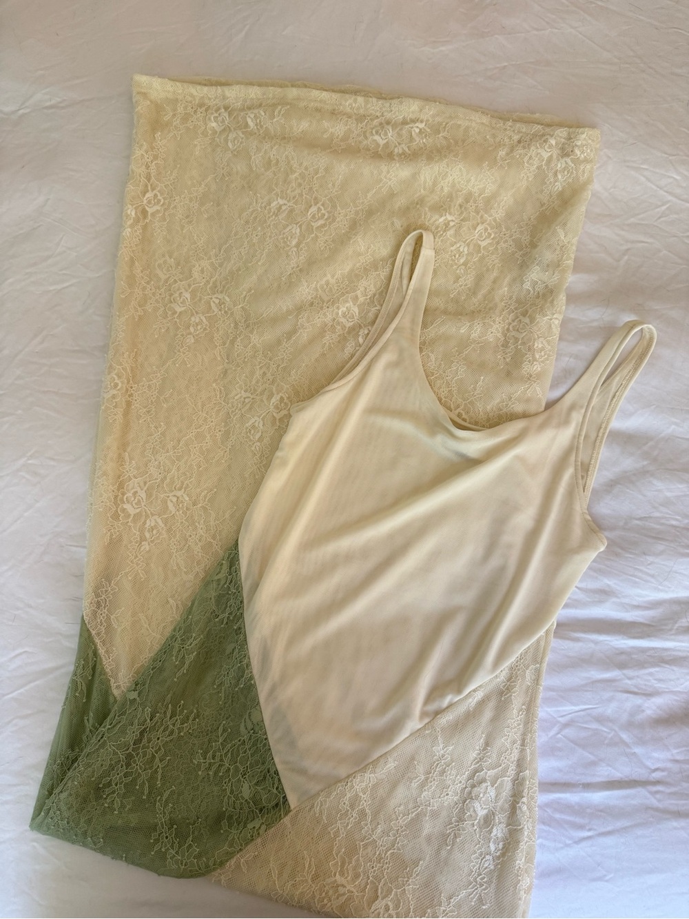 Peppermayo Lace Maxi Dress with Sage Panel - Picture 3 of 4